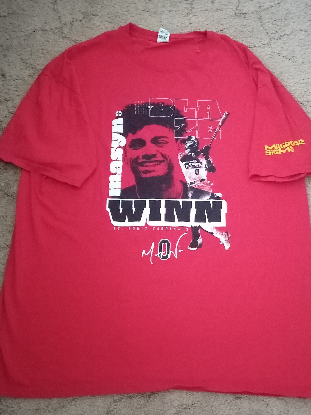 Fruit of the Loom Red St. Louis Cardinals Winn Graphic Tee